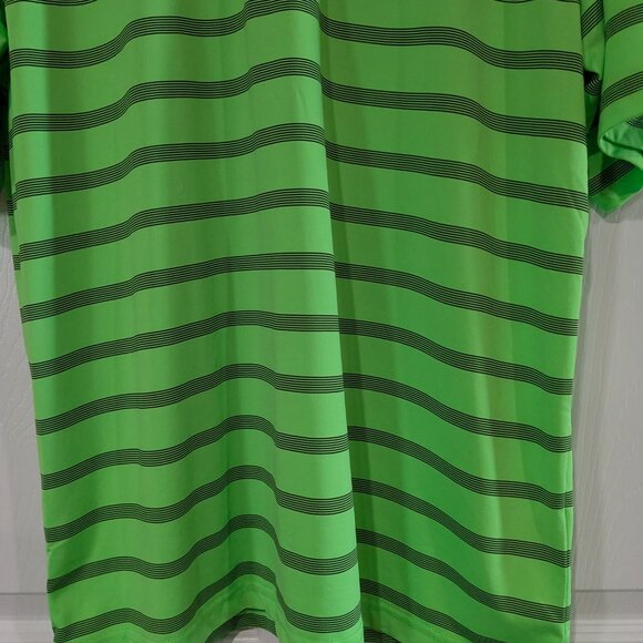 Pebble Beach Men's Performance Golf Polo Shirt, Size Large, Bright Green Striped - Picture 5 of 12